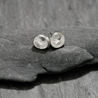 Acorn stud earrings medium 12mm diameter. Handmade in Sterling silver and oxidised or vermeil plated in 22ct gold.