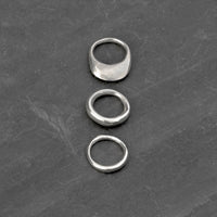 Sally carves her organic ring shapes in wax which are then cast into 925 Sterling silver. These natural shapes are reminiscent or coral, or well eroded driftwood twigs found on a beach. 