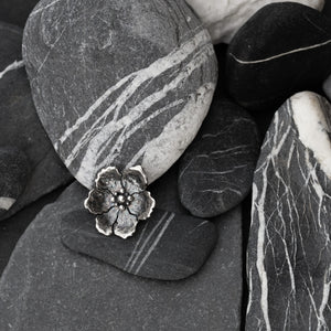 Small Wild Rose Necklace - Silver Floral Jewellery