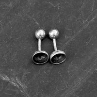 Handmade Sterling silver acorn cup cufflinks  on a ball ended post.