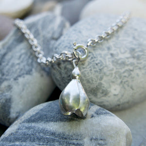 Snowdrop Floral Small bracelet, flower jewellery, hallmarked Sterling silver made in Cornwall by Sally Wilcox.