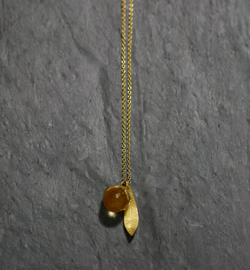 Buttercup and Facetted Stone Necklace