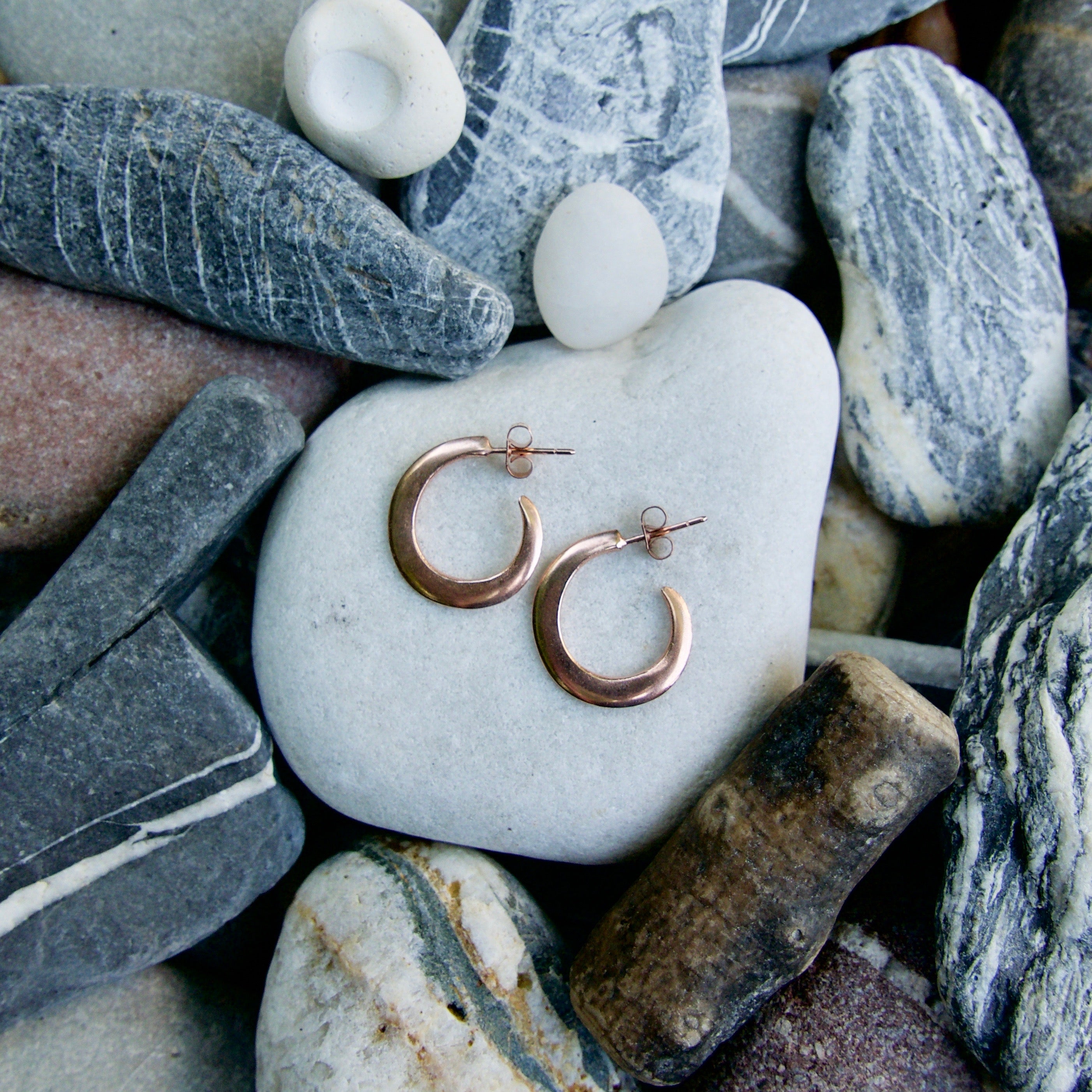 Carved Hoop Earrings - Silver Nature Jewellery UK – Sally Wilcox