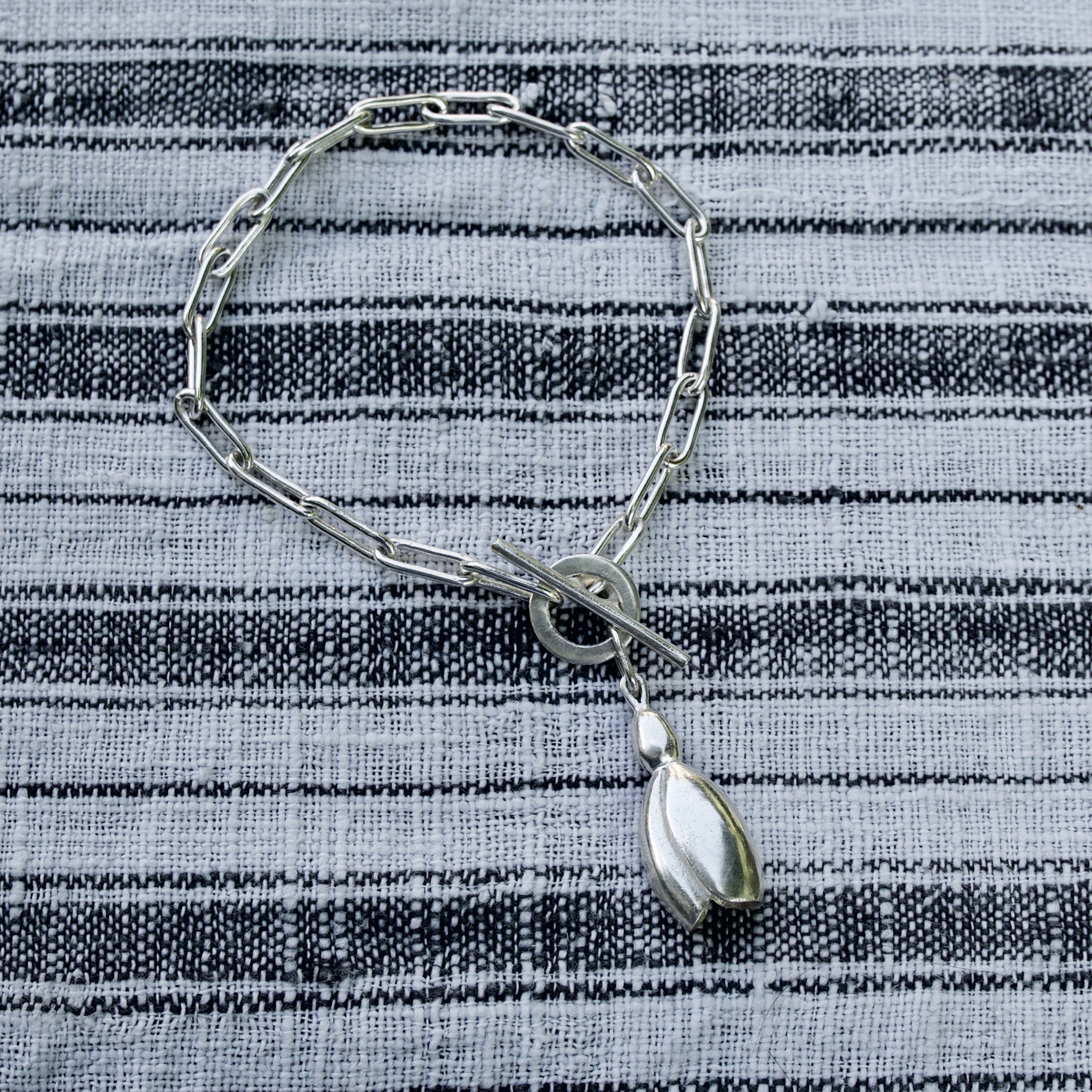 Snowdrop Large Bracelet - Silver Floral Jewellery | Sally Wilcox